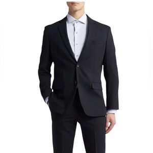 Per Lui mens 42R wool black slim fit suit blazer and pants